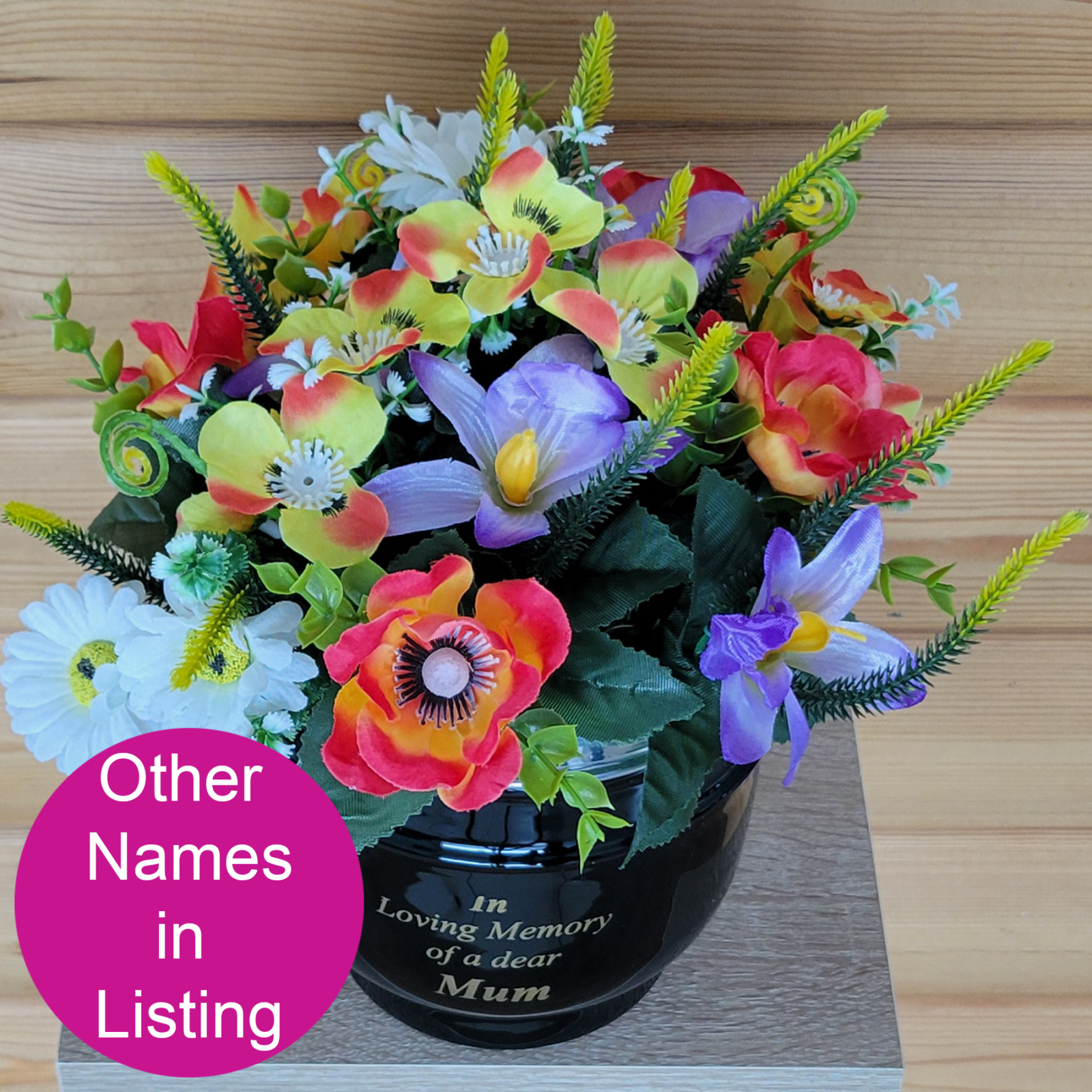 Master 851373 Grave Metal Pot With Spring Mixed Bush Lilac Yellow Mix - All Types